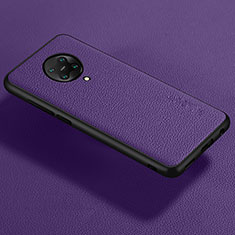 Soft Silicone Gel Leather Snap On Case Cover for Xiaomi Poco F2 Pro Purple