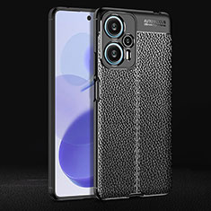 Soft Silicone Gel Leather Snap On Case Cover for Xiaomi Poco F5 5G Black