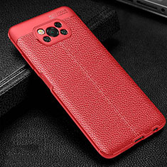 Soft Silicone Gel Leather Snap On Case Cover for Xiaomi Poco X3 Pro Red