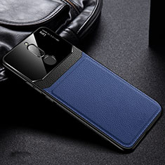 Soft Silicone Gel Leather Snap On Case Cover for Xiaomi Redmi 8 Blue