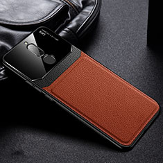 Soft Silicone Gel Leather Snap On Case Cover for Xiaomi Redmi 8 Brown