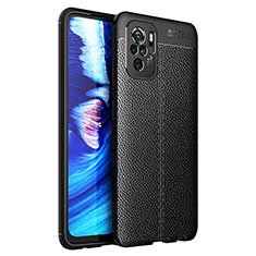 Soft Silicone Gel Leather Snap On Case Cover for Xiaomi Redmi Note 10 4G Black