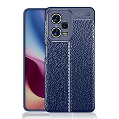 Soft Silicone Gel Leather Snap On Case Cover for Xiaomi Redmi Note 12 Pro 5G Blue