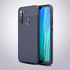 Soft Silicone Gel Leather Snap On Case Cover for Xiaomi Redmi Note 8 (2021) Blue