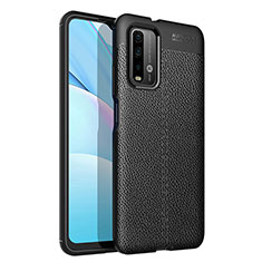 Soft Silicone Gel Leather Snap On Case Cover for Xiaomi Redmi Note 9 4G Black