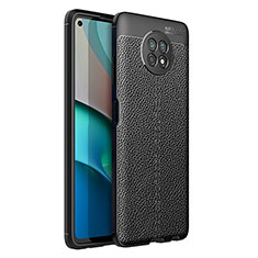 Soft Silicone Gel Leather Snap On Case Cover for Xiaomi Redmi Note 9 5G Black