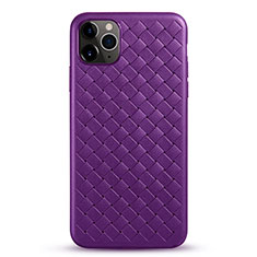 Soft Silicone Gel Leather Snap On Case Cover G01 for Apple iPhone 11 Pro Max Purple