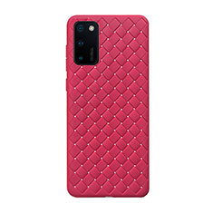 Soft Silicone Gel Leather Snap On Case Cover H01 for Huawei Honor V30 Pro 5G Red