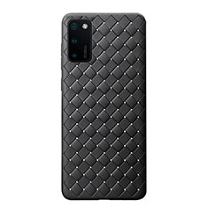 Soft Silicone Gel Leather Snap On Case Cover H01 for Huawei Honor View 30 Pro 5G Black