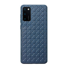 Soft Silicone Gel Leather Snap On Case Cover H01 for Huawei Honor View 30 Pro 5G Blue