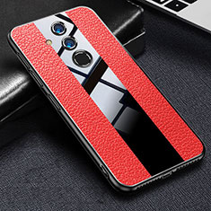 Soft Silicone Gel Leather Snap On Case Cover H01 for Huawei Mate 20 Lite Red