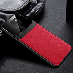 Soft Silicone Gel Leather Snap On Case Cover H01 for Huawei Mate 20 Red