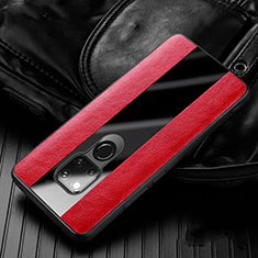 Soft Silicone Gel Leather Snap On Case Cover H01 for Huawei Mate 20 X 5G Red