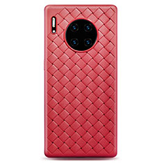 Soft Silicone Gel Leather Snap On Case Cover H01 for Huawei Mate 30 Pro 5G Red