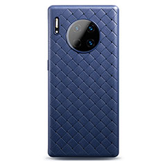 Soft Silicone Gel Leather Snap On Case Cover H01 for Huawei Mate 30 Pro Blue