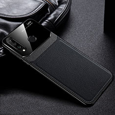 Soft Silicone Gel Leather Snap On Case Cover H01 for Huawei Nova 4e Black