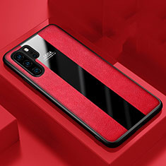 Soft Silicone Gel Leather Snap On Case Cover H01 for Huawei P30 Pro New Edition Red