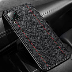 Soft Silicone Gel Leather Snap On Case Cover H01 for Huawei P40 Lite Black