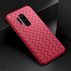 Soft Silicone Gel Leather Snap On Case Cover H01 for OnePlus 8 Pro Black