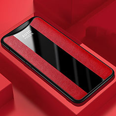 Soft Silicone Gel Leather Snap On Case Cover H01 for Oppo Find X Red