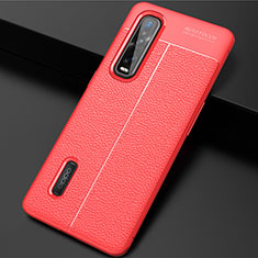 Soft Silicone Gel Leather Snap On Case Cover H01 for Oppo Find X2 Pro Red