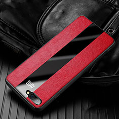 Soft Silicone Gel Leather Snap On Case Cover H01 for Oppo K1 Red