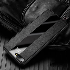 Soft Silicone Gel Leather Snap On Case Cover H01 for Oppo R17 Neo Black