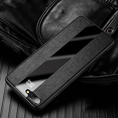 Soft Silicone Gel Leather Snap On Case Cover H01 for Oppo RX17 Neo Black