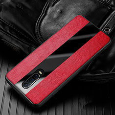 Soft Silicone Gel Leather Snap On Case Cover H01 for Oppo RX17 Pro Red