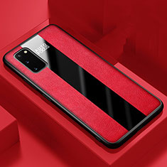 Soft Silicone Gel Leather Snap On Case Cover H01 for Samsung Galaxy S20 Red