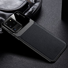 Soft Silicone Gel Leather Snap On Case Cover H01 for Samsung Galaxy S20 Ultra Black