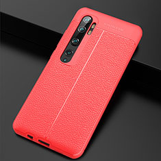 Soft Silicone Gel Leather Snap On Case Cover H01 for Xiaomi Mi Note 10 Red