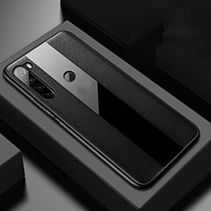 Soft Silicone Gel Leather Snap On Case Cover H01 for Xiaomi Redmi Note 8 (2021) Black