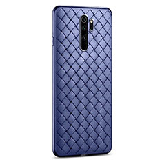 Soft Silicone Gel Leather Snap On Case Cover H01 for Xiaomi Redmi Note 8 Pro Blue