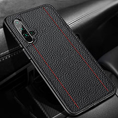 Soft Silicone Gel Leather Snap On Case Cover H02 for Huawei Honor 20 Black