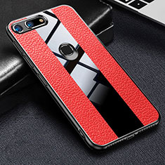 Soft Silicone Gel Leather Snap On Case Cover H02 for Huawei Honor V20 Red