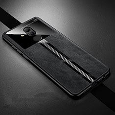 Soft Silicone Gel Leather Snap On Case Cover H02 for Huawei Mate 20 Lite Black