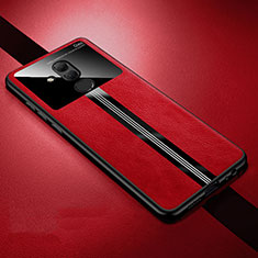 Soft Silicone Gel Leather Snap On Case Cover H02 for Huawei Mate 20 Lite Red
