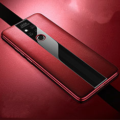 Soft Silicone Gel Leather Snap On Case Cover H02 for Huawei Mate 20 X 5G Red