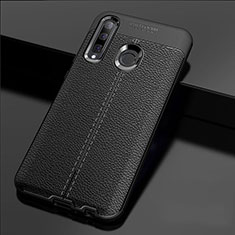 Soft Silicone Gel Leather Snap On Case Cover H02 for Huawei P Smart+ Plus (2019) Black