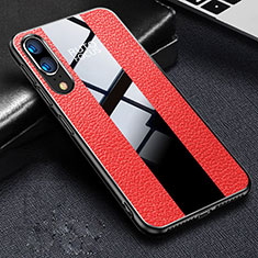 Soft Silicone Gel Leather Snap On Case Cover H02 for Huawei P20 Red