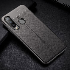 Soft Silicone Gel Leather Snap On Case Cover H02 for Huawei P30 Lite Black