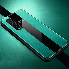 Soft Silicone Gel Leather Snap On Case Cover H02 for Oppo Find X2 Pro Green
