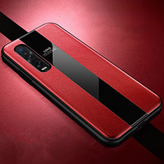 Soft Silicone Gel Leather Snap On Case Cover H02 for Oppo Find X2 Pro Red