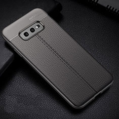 Soft Silicone Gel Leather Snap On Case Cover H02 for Samsung Galaxy S10e Gray