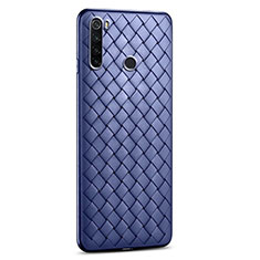 Soft Silicone Gel Leather Snap On Case Cover H02 for Xiaomi Redmi Note 8 (2021) Blue