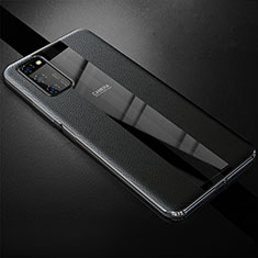 Soft Silicone Gel Leather Snap On Case Cover H03 for Huawei Honor V30 5G Black