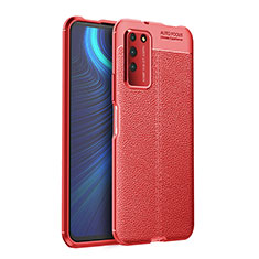 Soft Silicone Gel Leather Snap On Case Cover H03 for Huawei Honor X10 5G Red