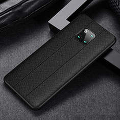 Soft Silicone Gel Leather Snap On Case Cover H03 for Huawei Mate 20 Pro Black