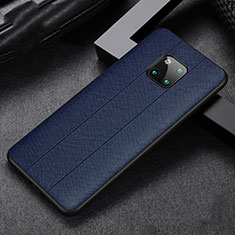 Soft Silicone Gel Leather Snap On Case Cover H03 for Huawei Mate 20 Pro Blue